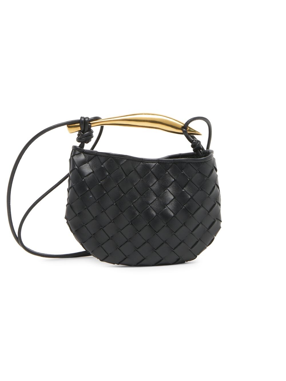 

Кожаная сумка через плечо Mini Sardine Intrecciato Bottega Veneta, черный