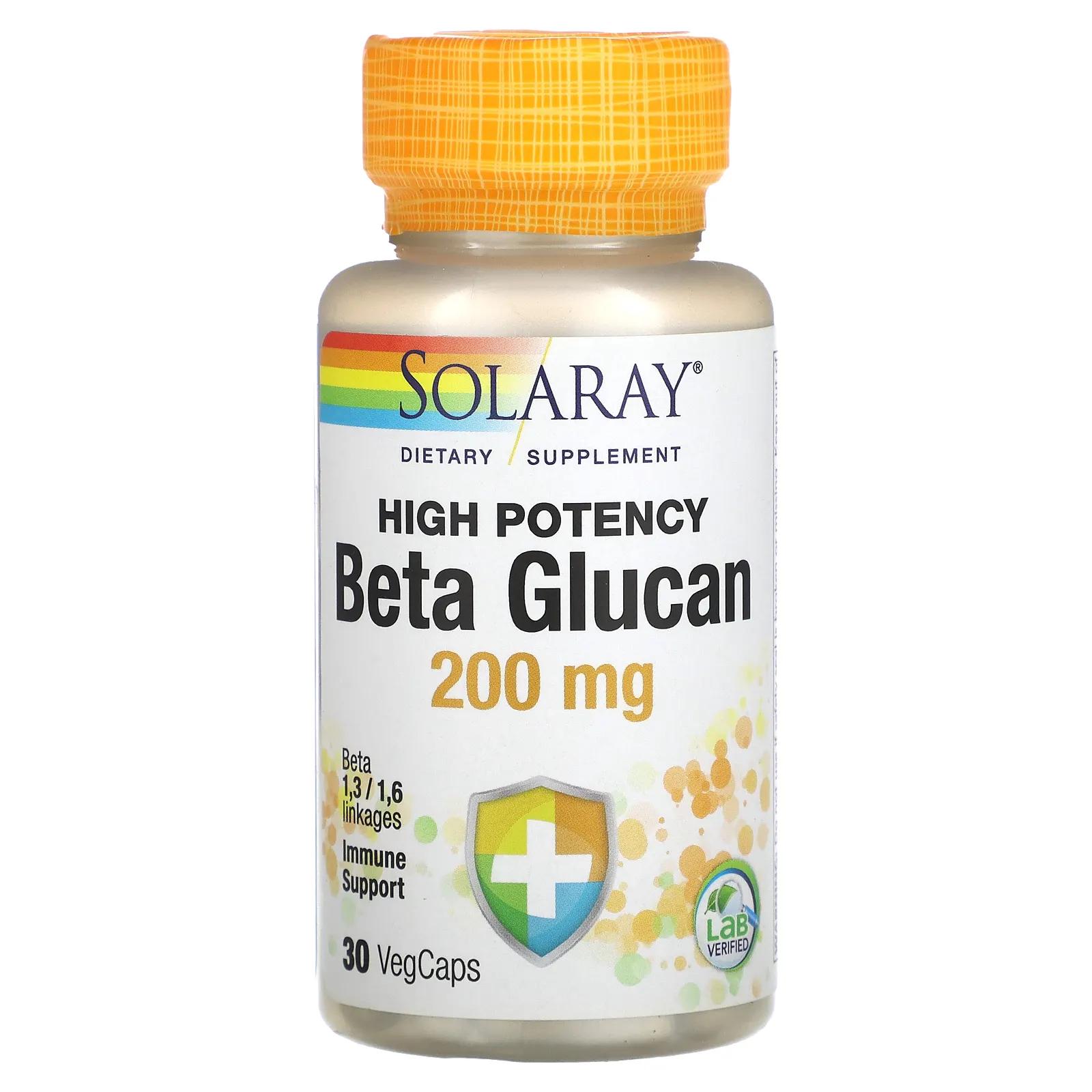 Solaray Бета-глюкан (200 мг) 30 вег капсул medicaline бета глюкан истимун 500 мг 100 капсул