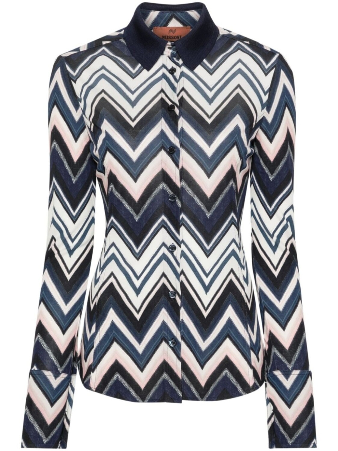 

Missoni рубашка с узором зигзаг, синий