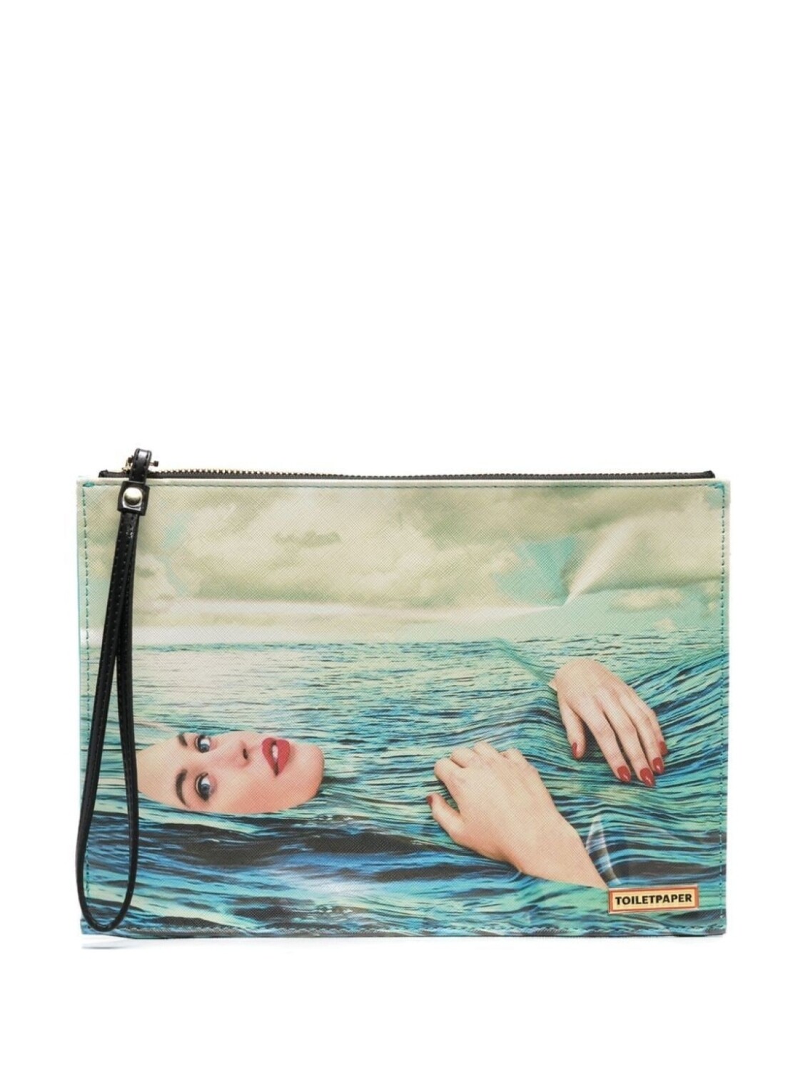 

Seletti клатч с принтом Sea Girl, синий
