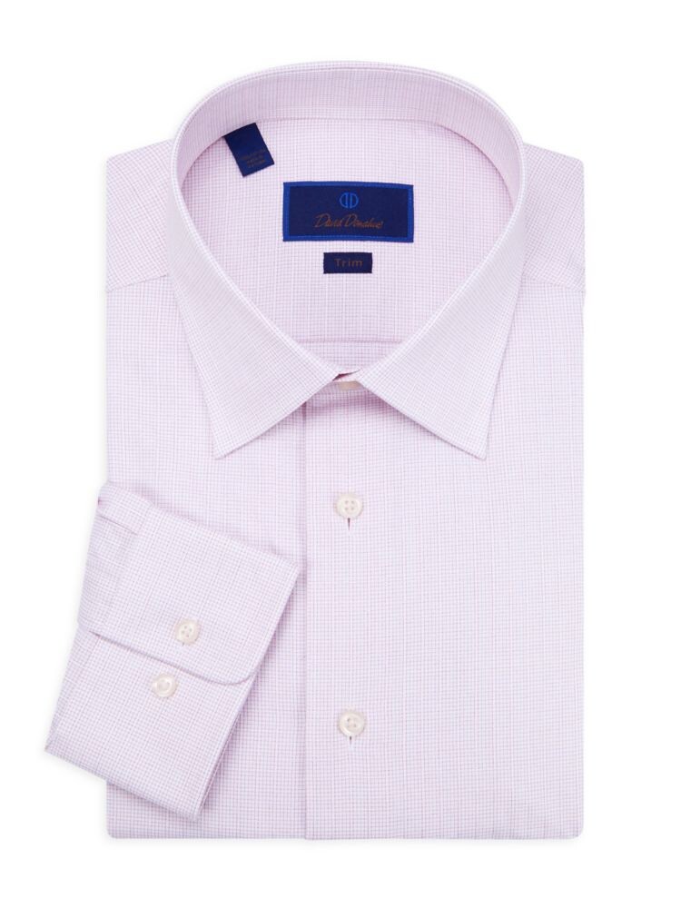 

Классическая рубашка в микро клетку David Donahue, цвет White Pink