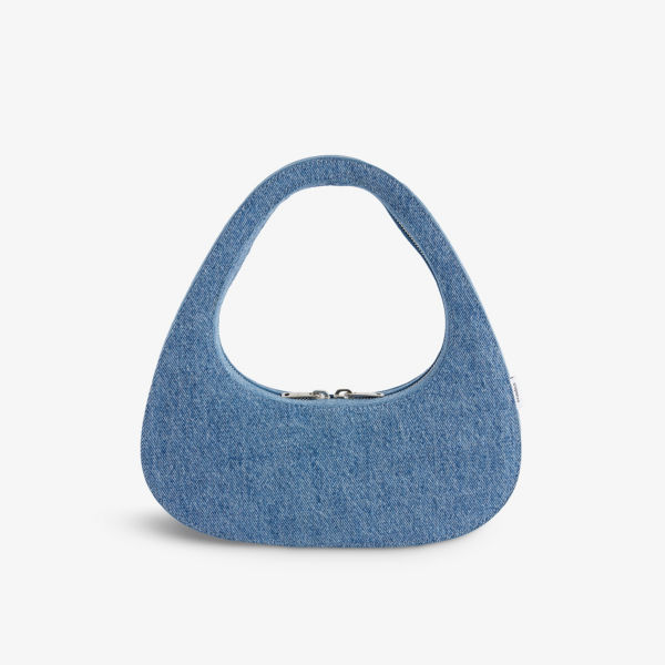 Джинсовая сумка на плечо swipe baguette Coperni, синий
