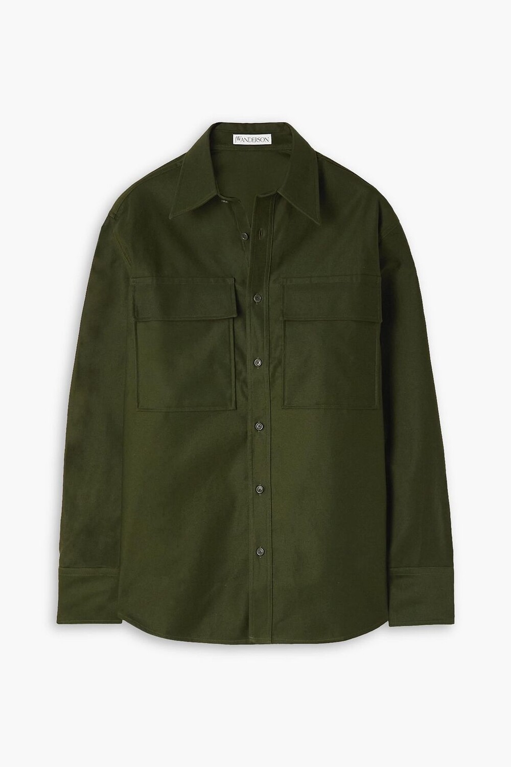 

Хлопковая рубашка оверсайз с логотипом JW ANDERSON, зеленый