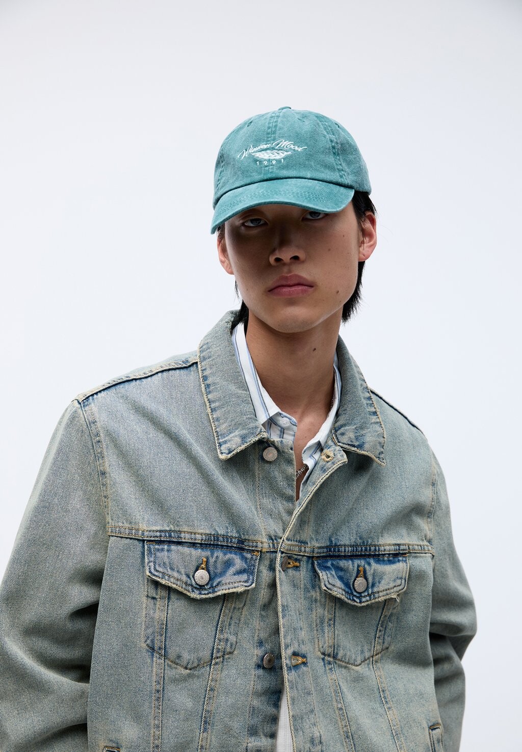 

Бейсболка FADED EMBROIDERY PULL&BEAR, цвет green