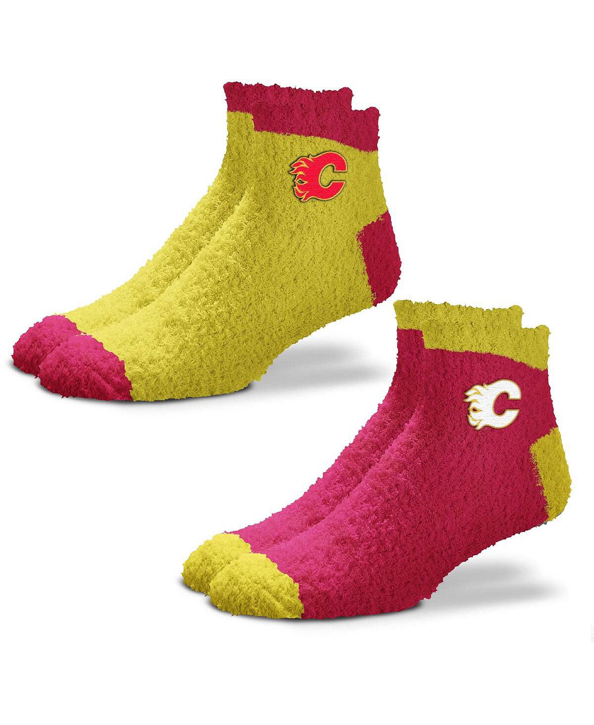 Комплект из 2 женских мягких носков для сна Calgary Flames Team Team For Bare Feet, красный