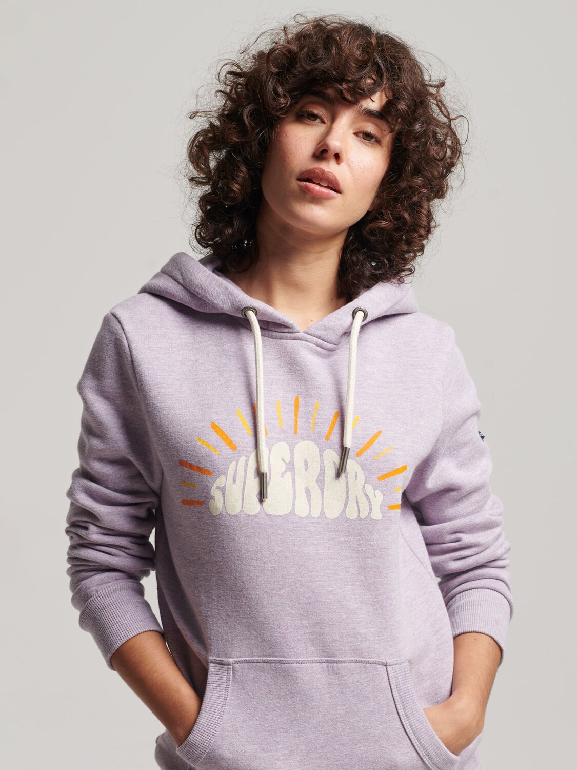 

Худи Superdry Vintage Nostalgia, фиолетово-снежный, Фиолетовый