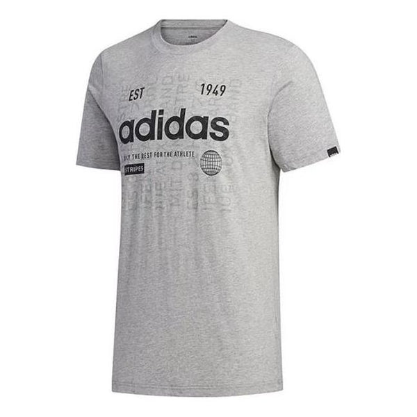 Футболка Men's adidas Alphabet Numeric Printing Casual Sports Breathable Round Neck Short Sleeve Gray T-Shirt, мультиколор