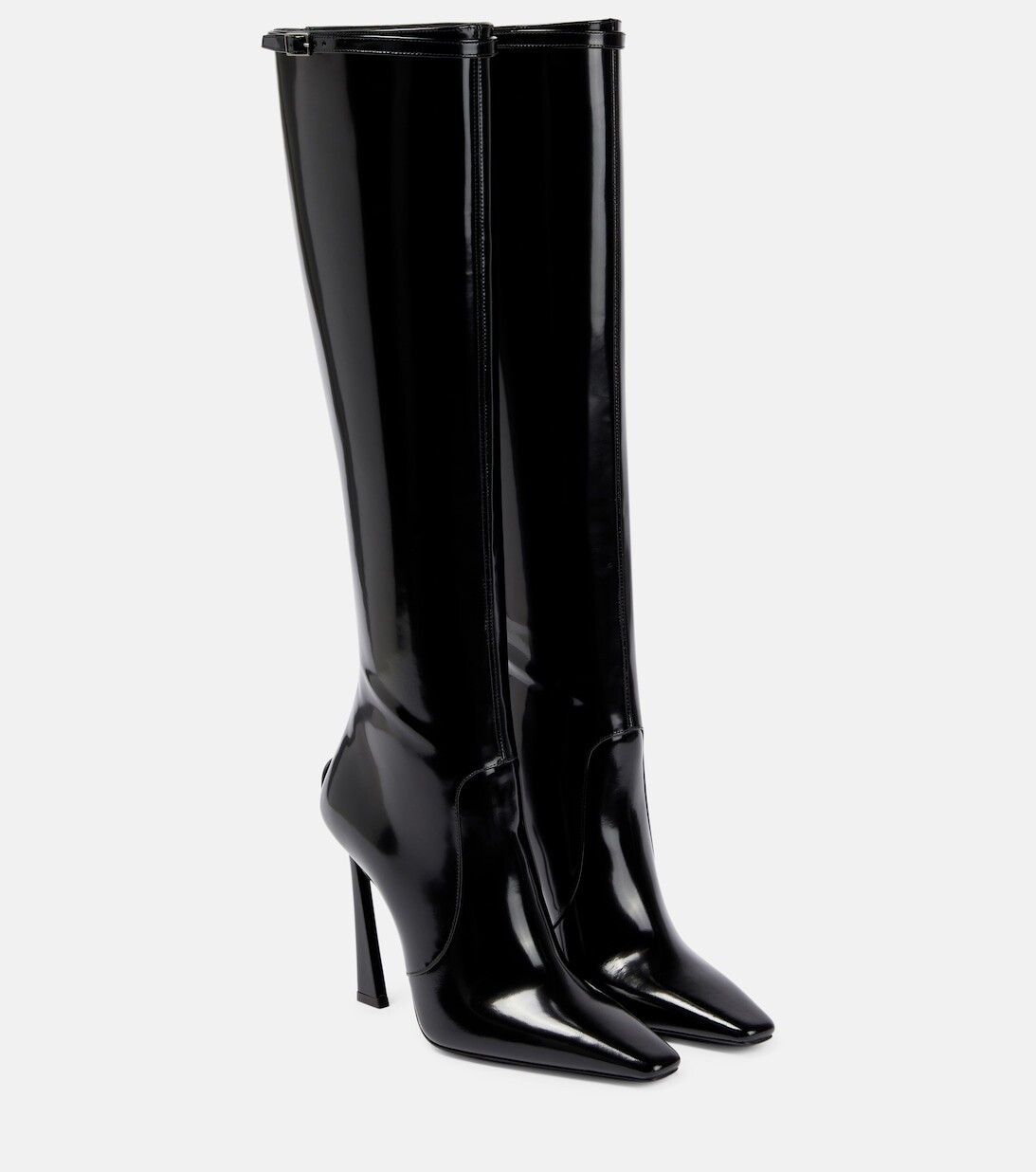 

Сапоги Justify 110 из лакированной кожи Saint Laurent, черный