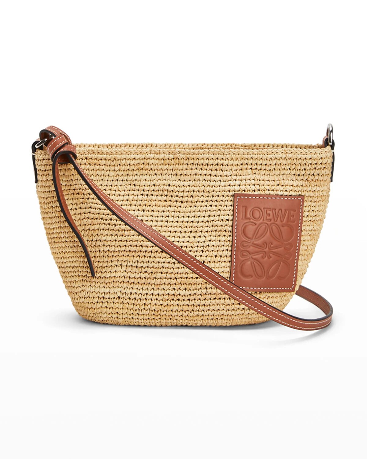 

Сумка через плечо из рафии среднего размера из коллаборации с Paula's Ibiza Pochette Loewe, цвет Tan