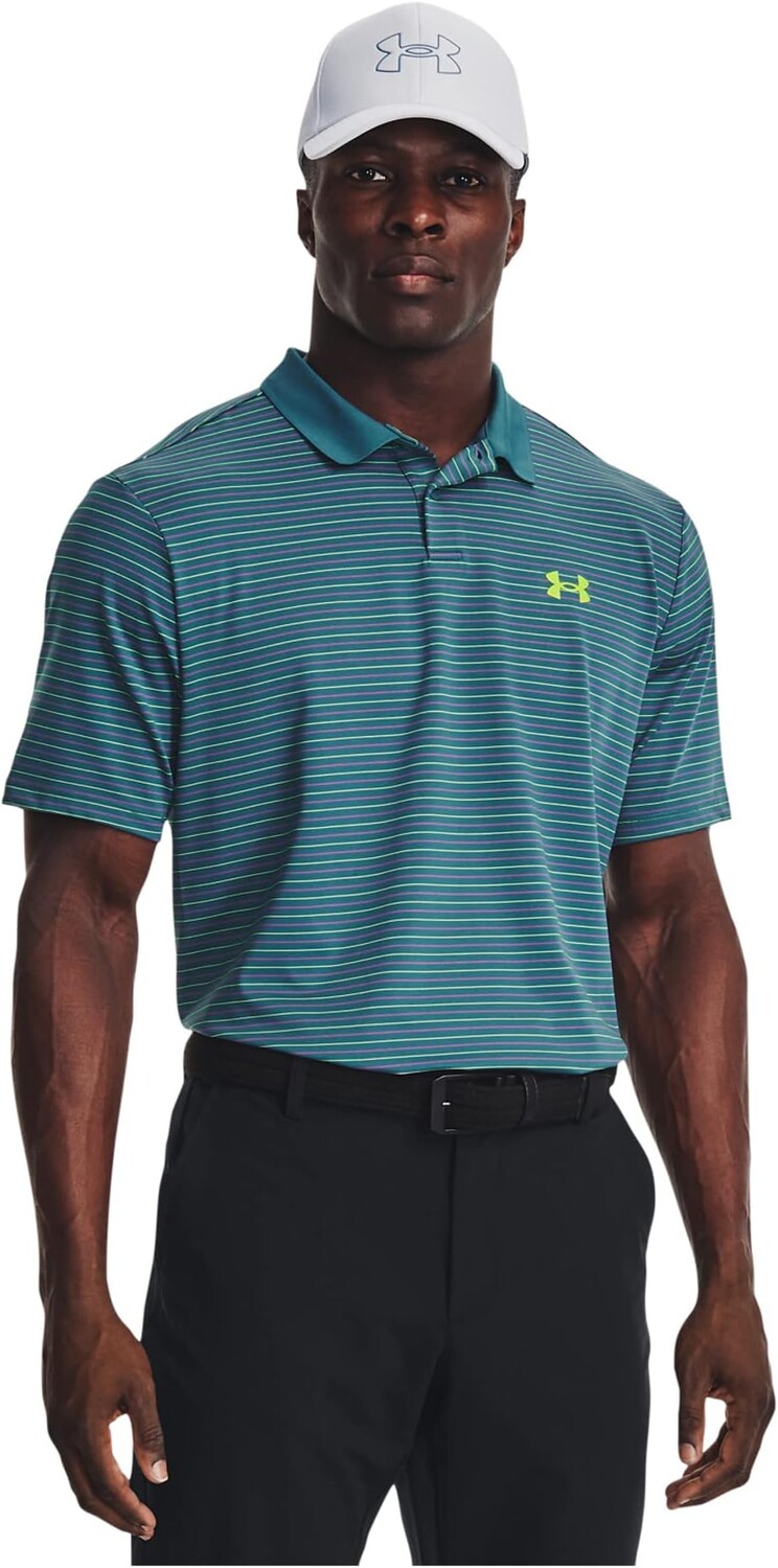 

Новинка-поло Performance 3.0 Under Armour Golf, цвет Static Blue/Rebel Pink/Lime Surge