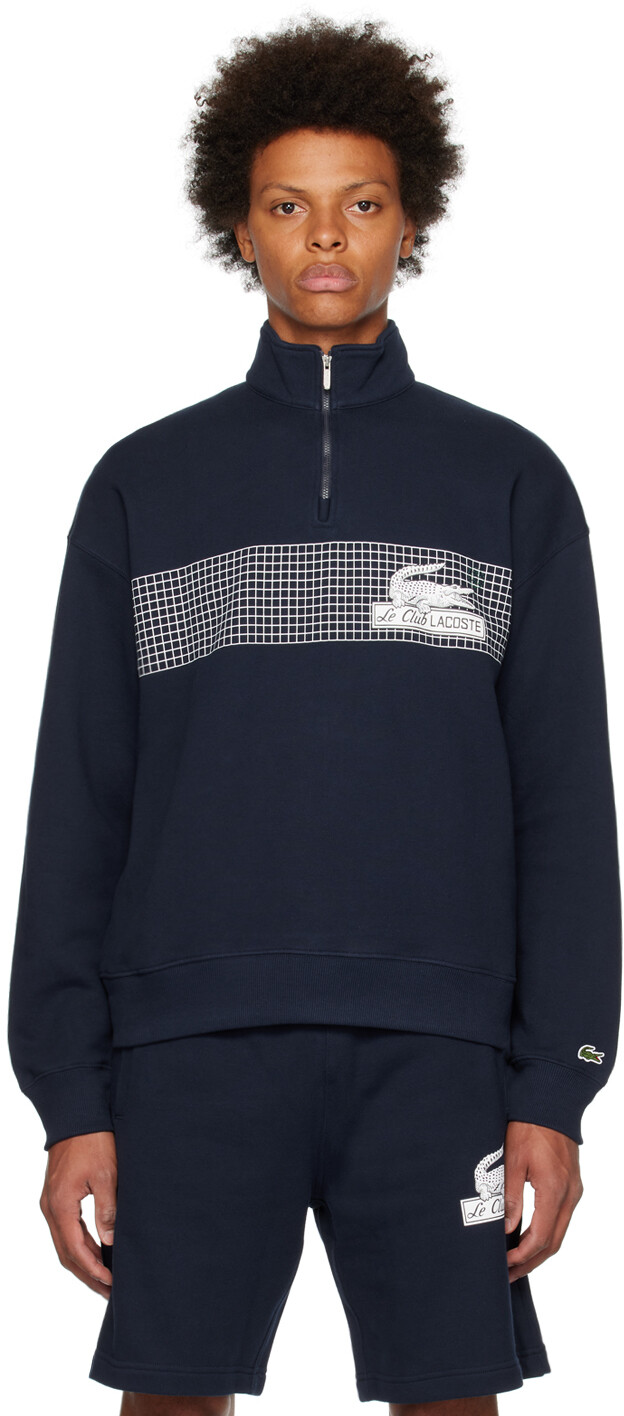 

Темно-синий свитшот на молнии до половины Lacoste