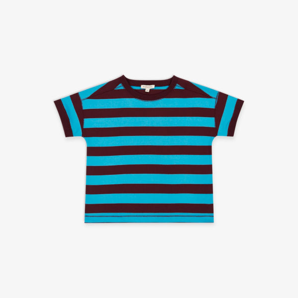 Хлопковая футболка в полоску Dregea 3-12 лет Caramel, бордовый