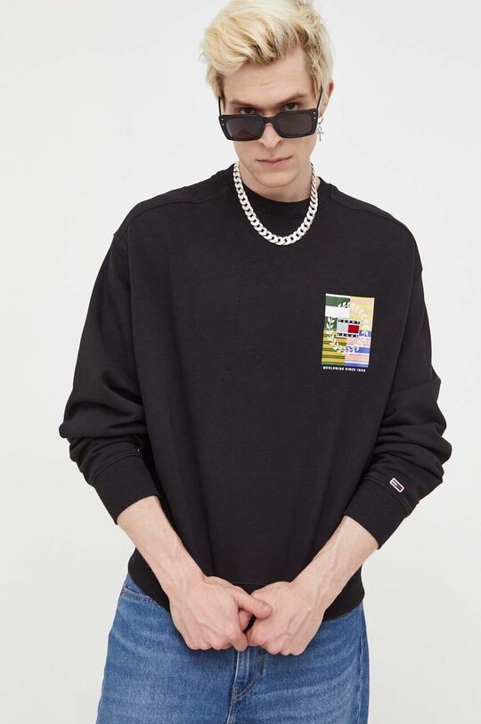 

Хлопковая толстовка Tommy Jeans, черный