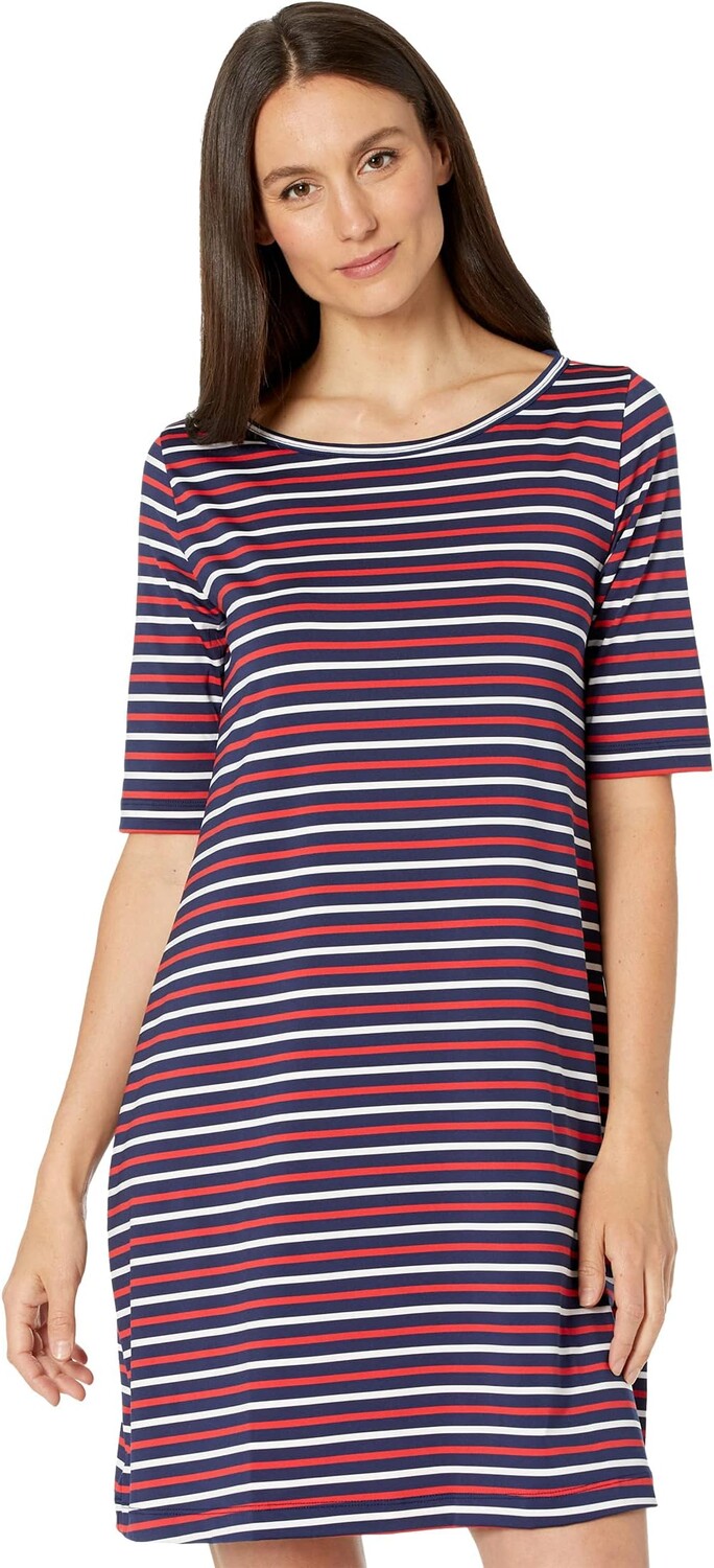 

Полосатое свободное платье Sankaty Vineyard Vines, цвет Deep Bay/Resort Red