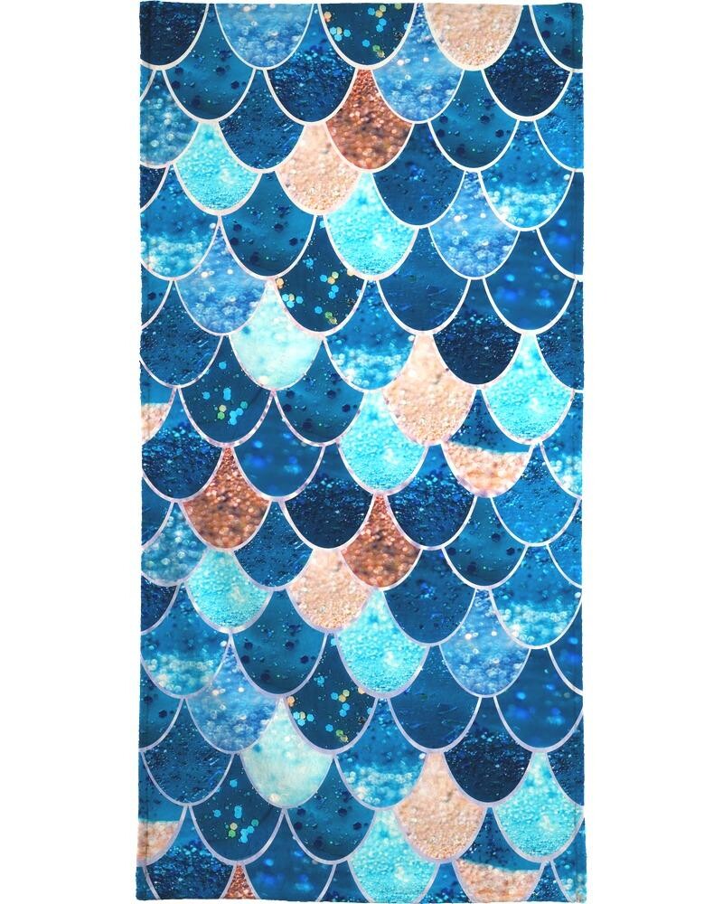 

Полотенце для ванной Juniqe Mermaid Blue, цвет Blau & Orange