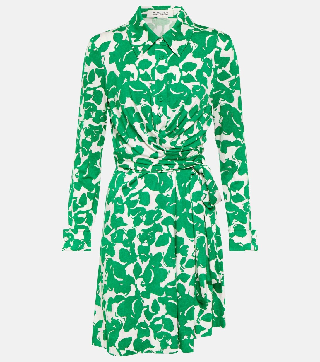 

Мини-платье Didi с запахом и цветочным принтом DIANE VON FURSTENBERG, зеленый