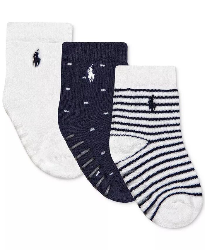 

Мягкие носки с логотипом для маленьких мальчиков Ralph Lauren, набор из 3 шт Polo Ralph Lauren, синий