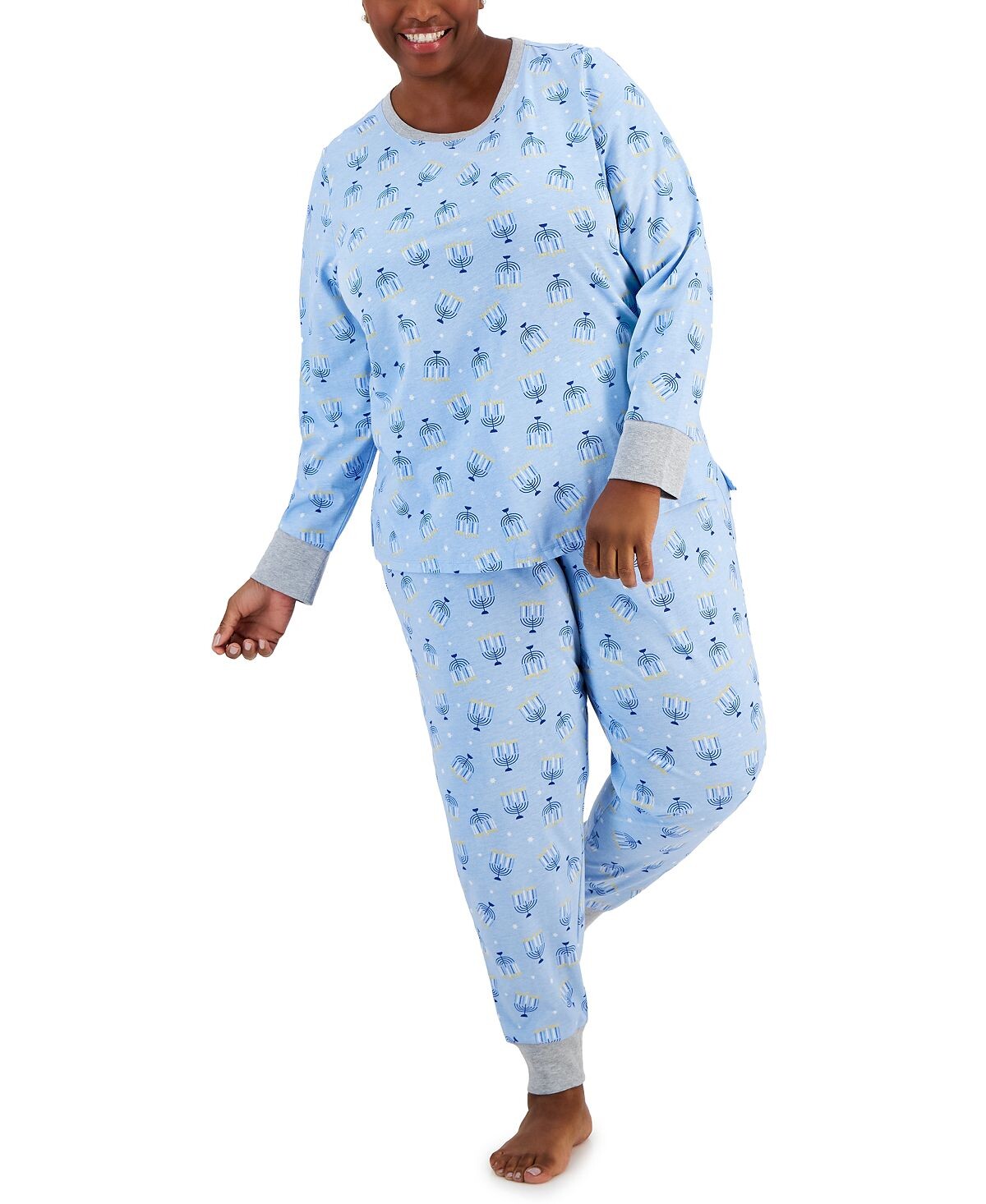 

Ханукальный пижамный комплект больших размеров Family Pajamas