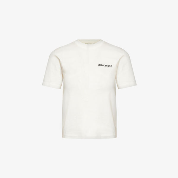 

Классическая футболка из хлопкового джерси с логотипом бренда Palm Angels, черный