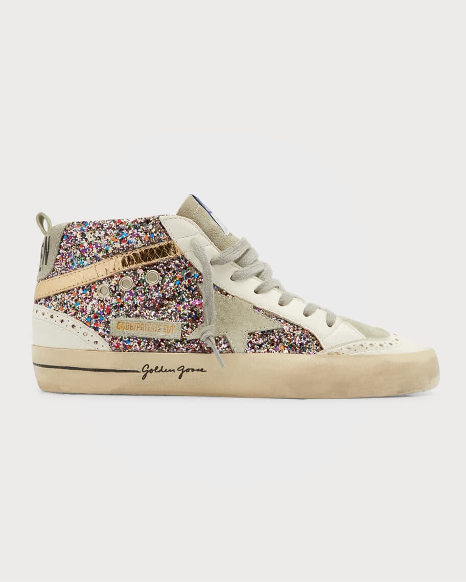 

Разноцветные блестящие кроссовки Mid Star Wing-Tip Golden Goose