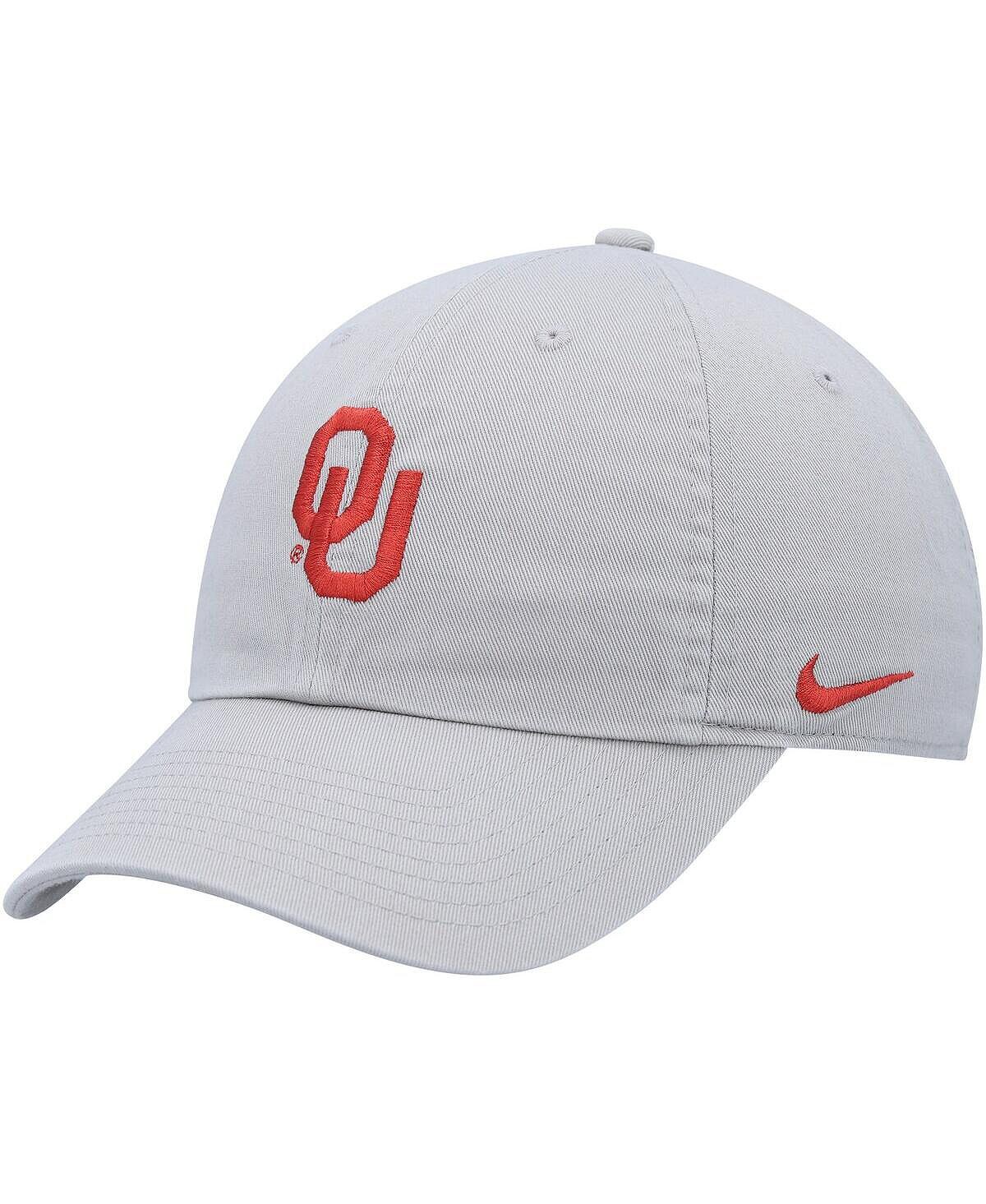 

Мужская серая регулируемая кепка с логотипом Oklahoma Earlye Heritage86 Nike