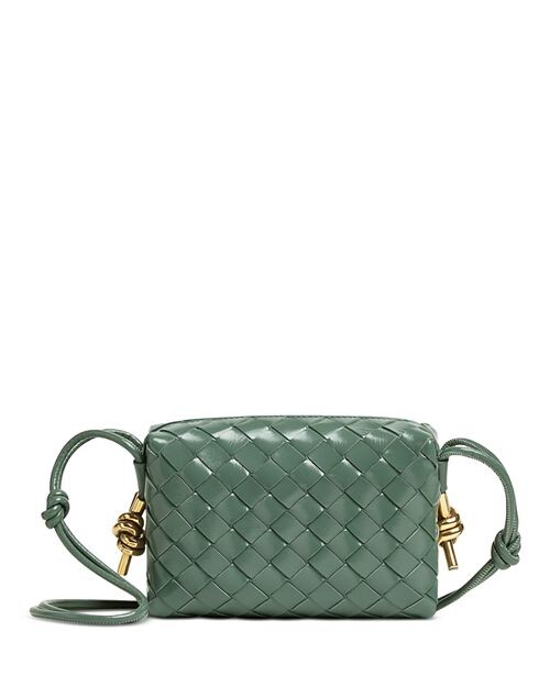 

Кожаная сумка для фотоаппарата Mini Loop Intrecciato Bottega Veneta, цвет Green