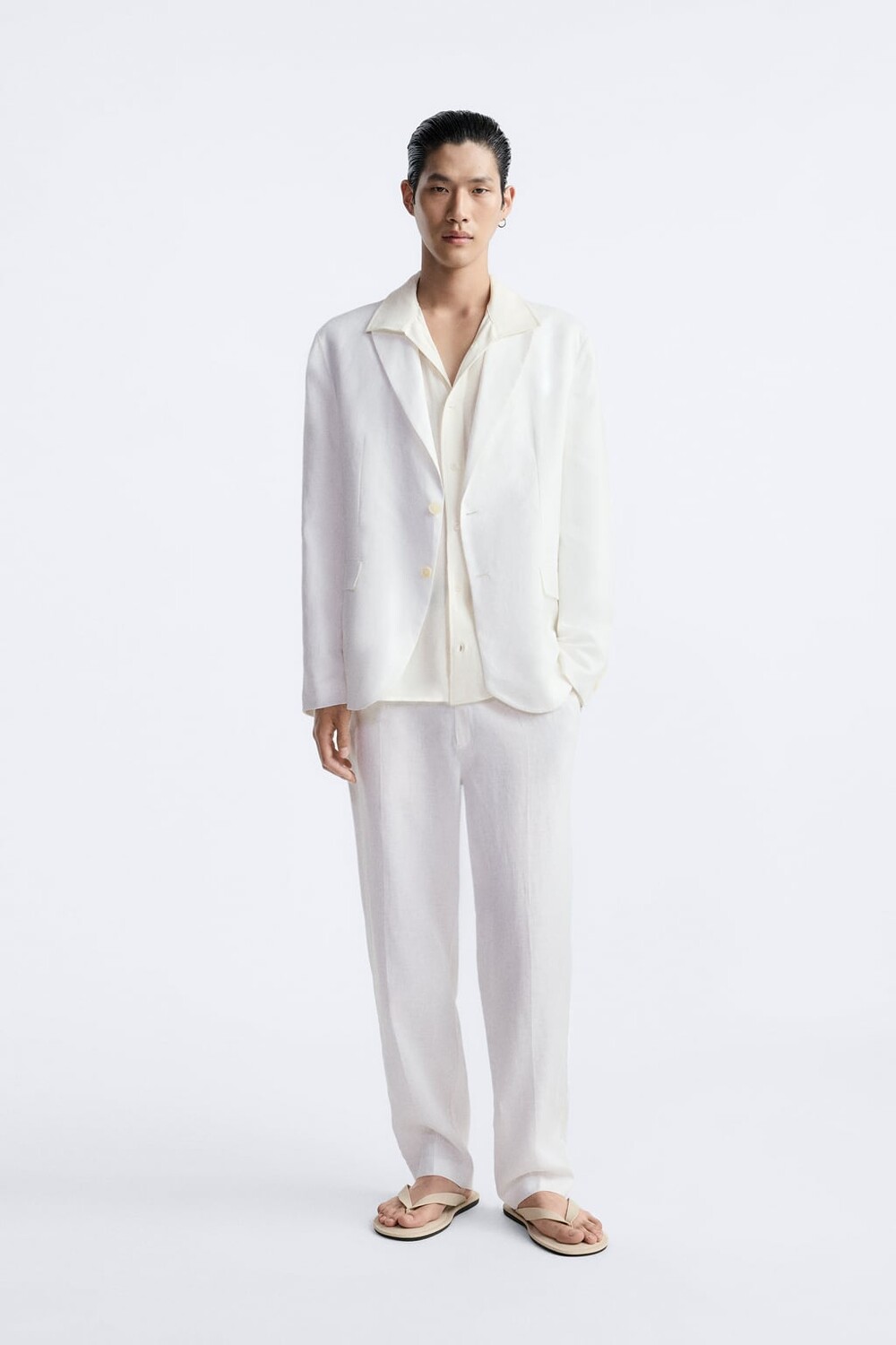 

Брюки из 100% льна ZARA, белый
