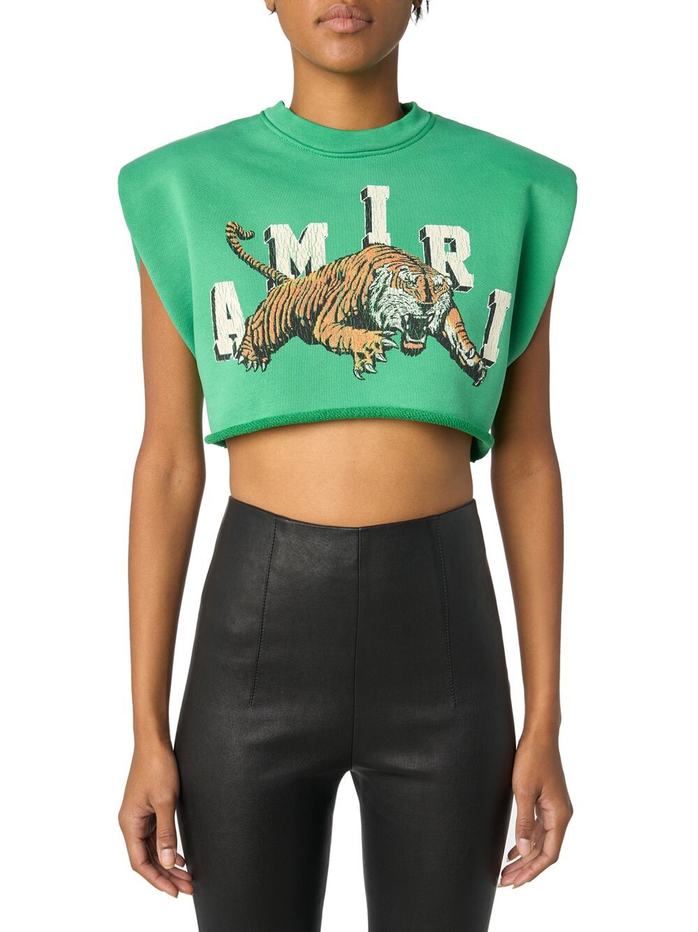 

Укороченная футболка Vintage Tiger Amiri, зеленый