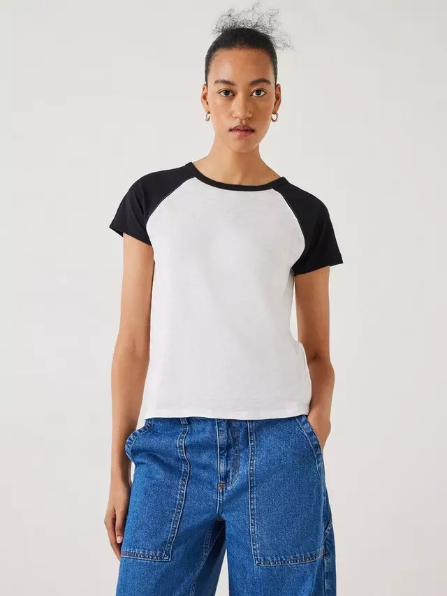 

Футболка HUSH Tammy Contrast Raglam Slim Fit, цвет black/white