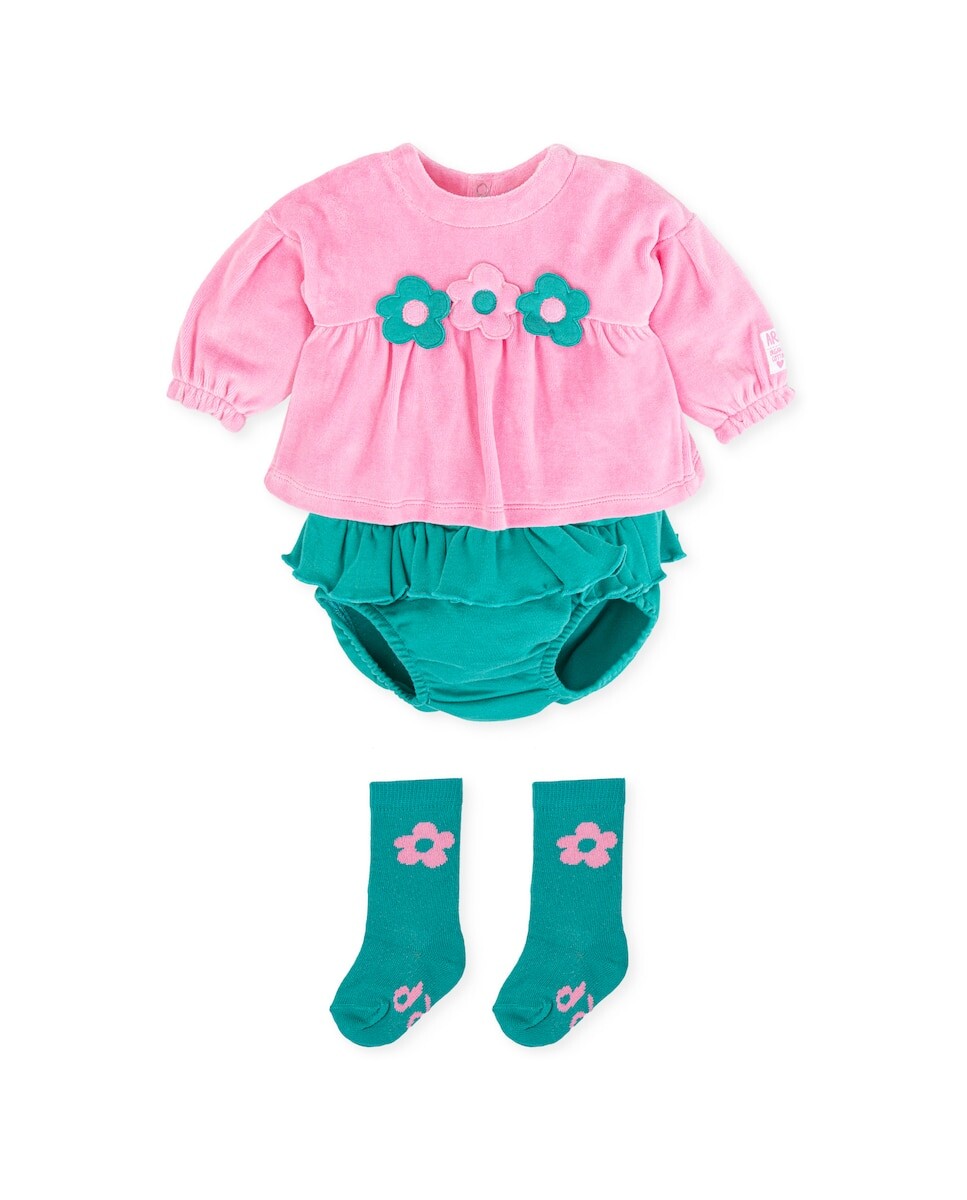 

Комплект для девочки "Клубничка" с вышивкой AGATHA RUIZ DE LA PRADA, розовый