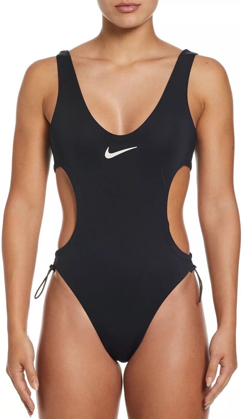 

Женский купальник Nike с диким вырезом, черный