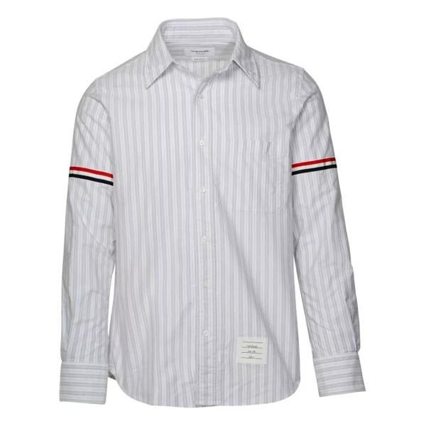 

Футболка two-tone striped cotton shirt Thom Browne, белый