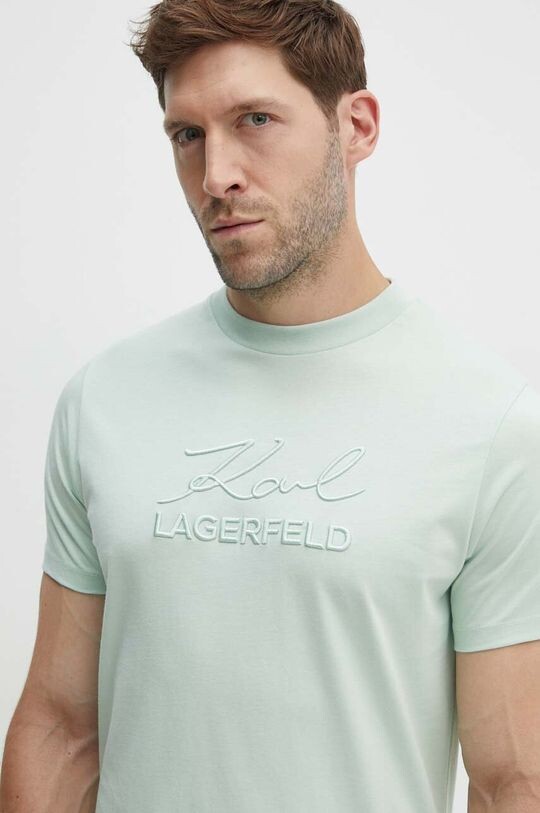 

Хлопковая футболка Karl Lagerfeld, зеленый