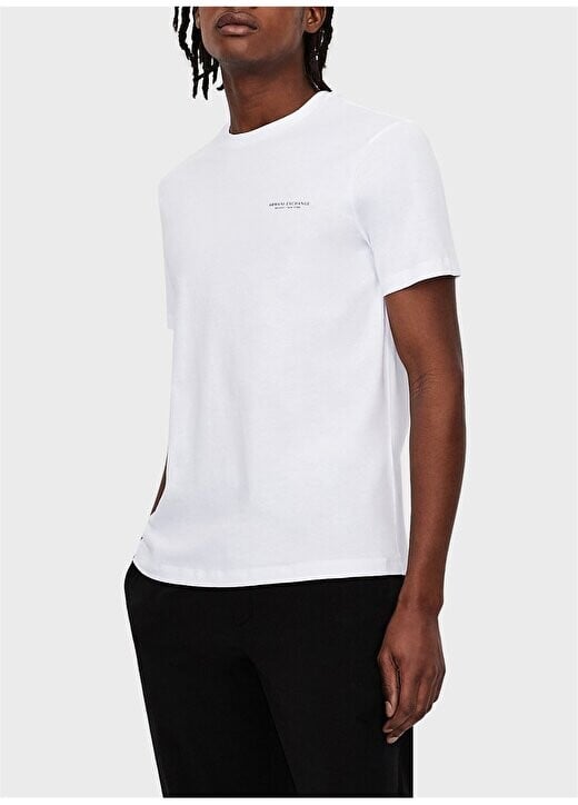 

Однотонная белая мужская футболка с круглым вырезом 8NZT91 Z8H4Z 1100 Armani Exchange, белый