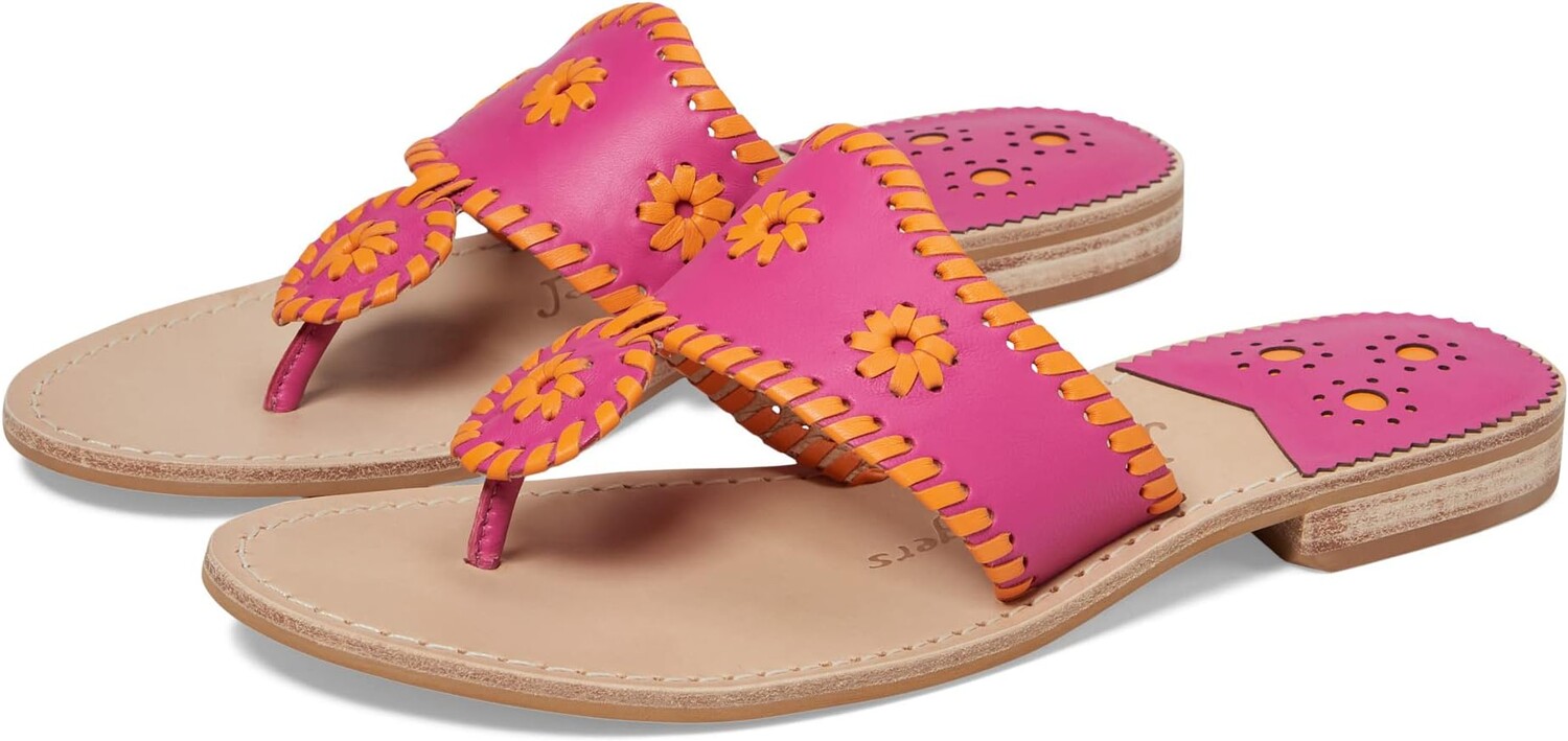 

Шлепанцы Jacks Flat Sandal Jack Rogers, цвет Magenta/Orange Peel Nappa