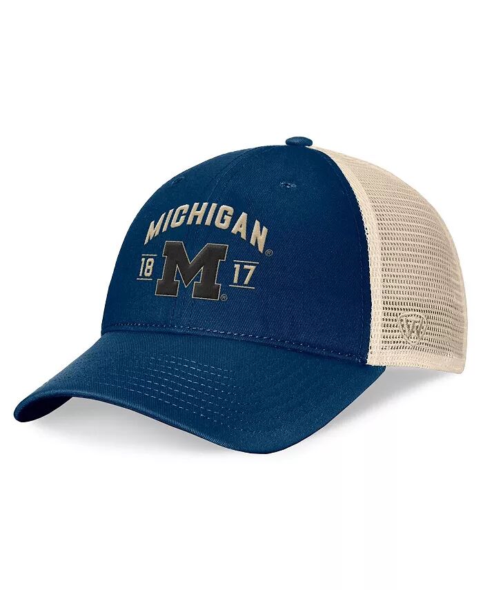 

Мужская темно-синяя регулируемая шляпа Michigan Wolverines Heritage Waylon Trucker Top Of The World, синий