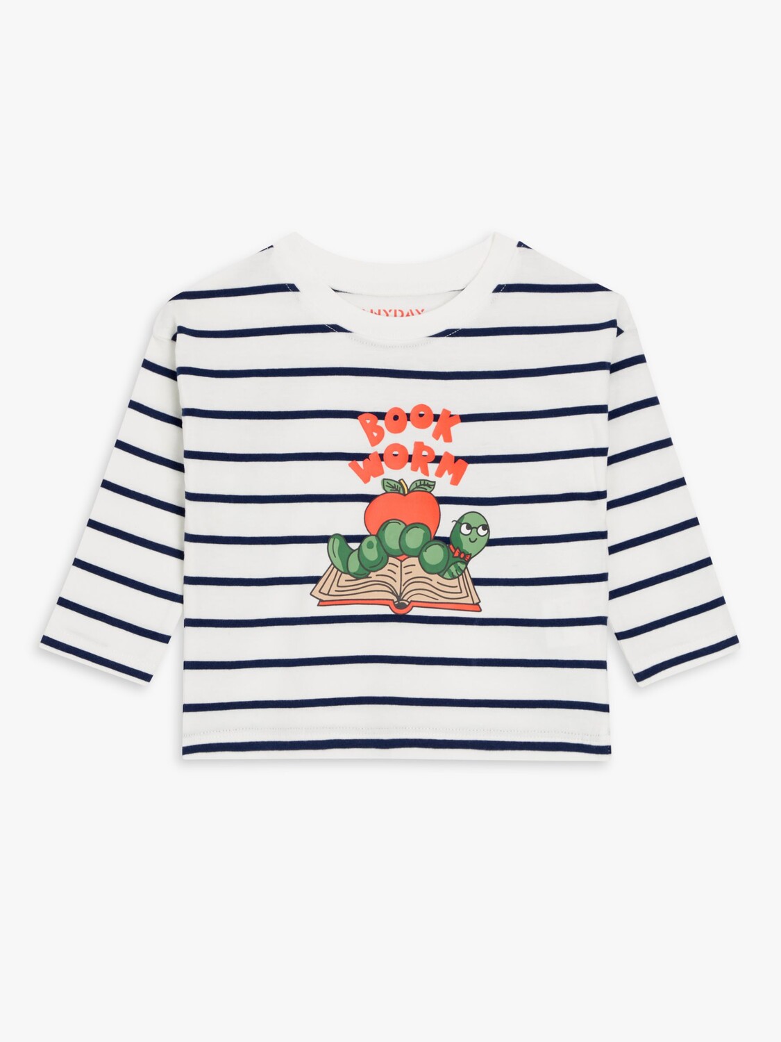 

Разноцветный топ в полоску с червячным принтом John Lewis Anyday Baby Book