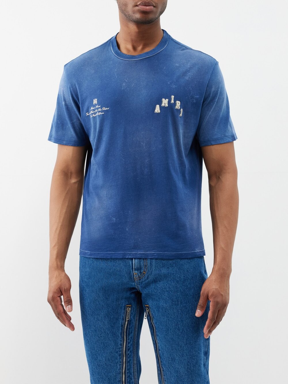 

Футболка collegiate из хлопкового джерси с логотипом Amiri, синий