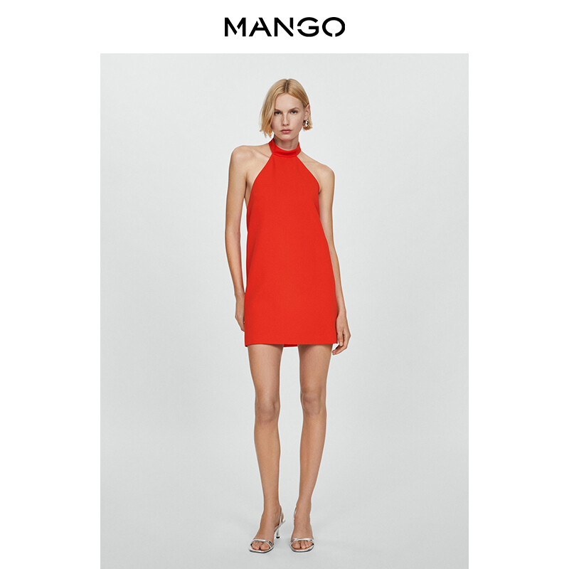 Женское платье Mango с открытой спиной, красный
