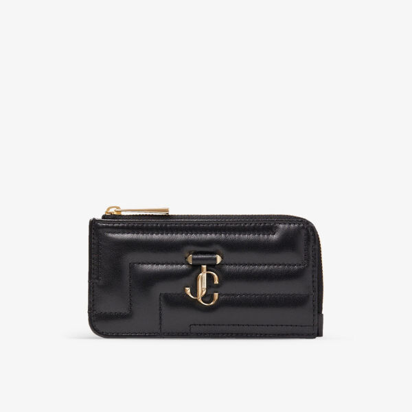 

Стеганый кожаный визитница Lise-Z Avenue Jimmy Choo, черный