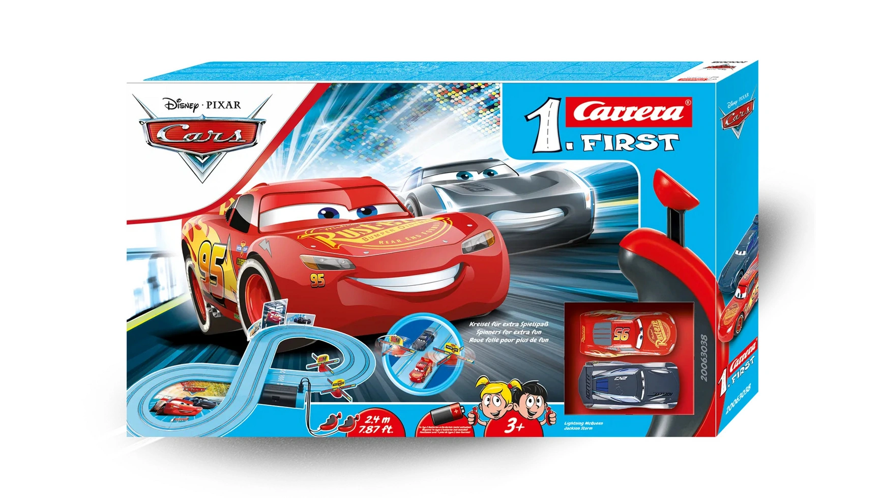 Carrera First Тачки Disney Pixar Power Duel игрушка машинка гейл билфорт джексон шторм черная буря тачки 3