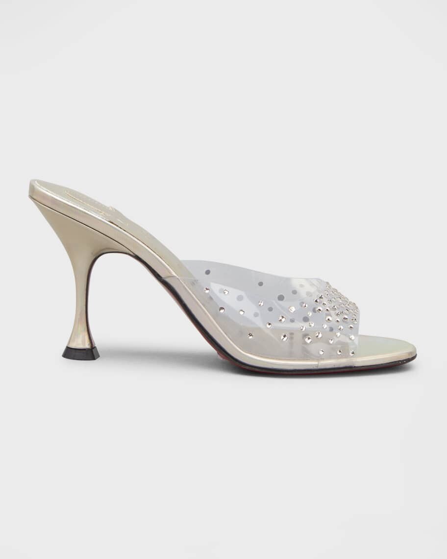 

Прозрачные сандалии на шпильке со стразами Degramule Christian Louboutin