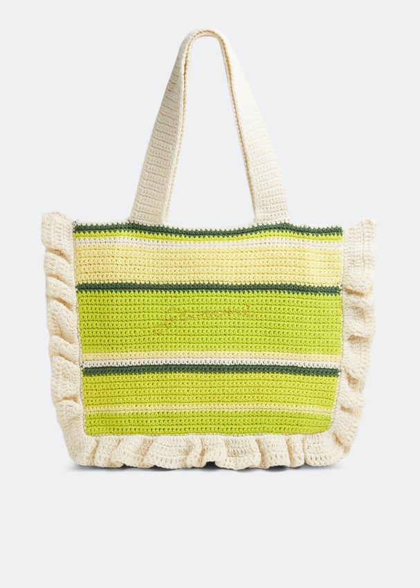 цена Сумка-тоут Ganni Crochet Frill, зеленый