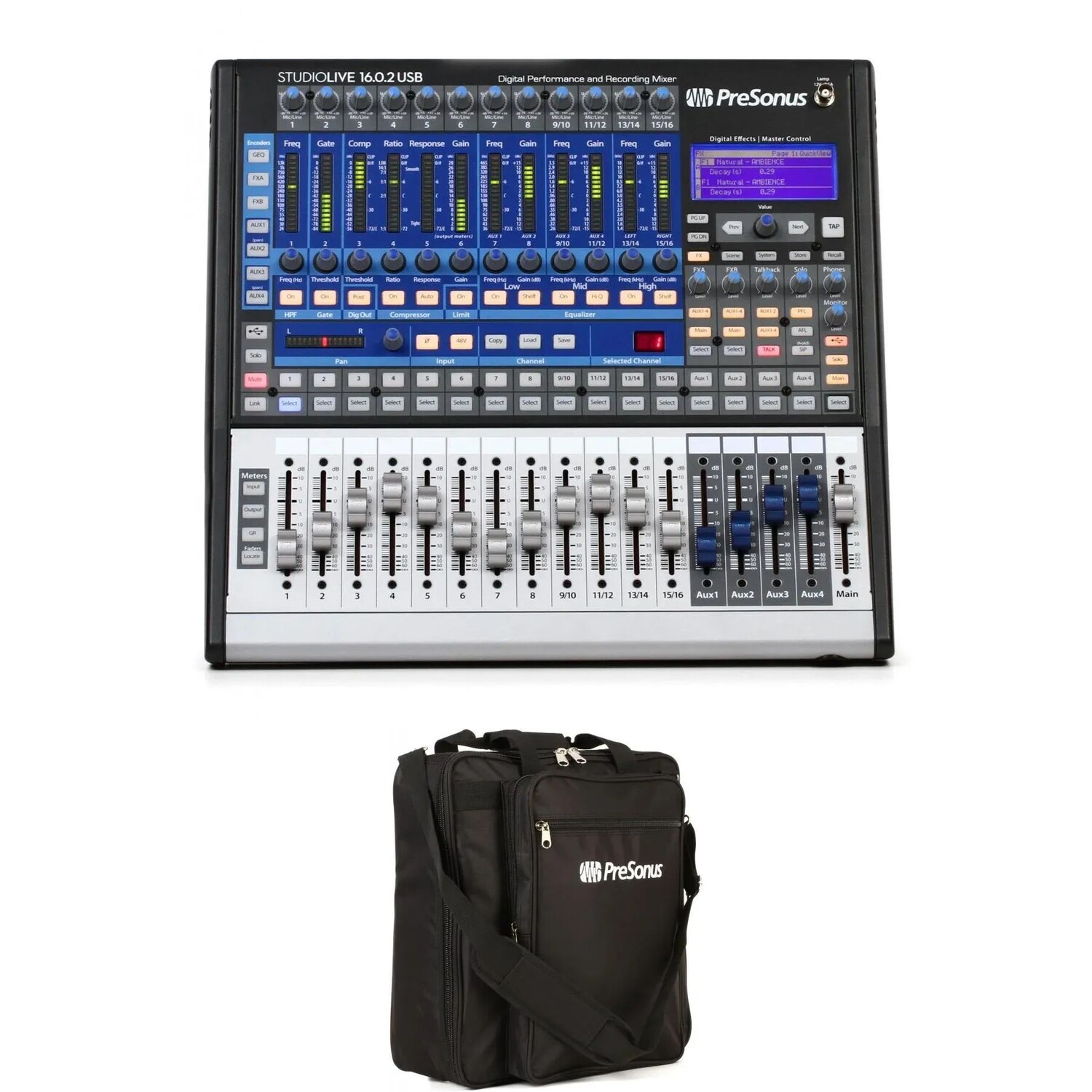 

PreSonus StudioLive 16.0.2 16-канальный цифровой USB-микшер и сумка для переноски
