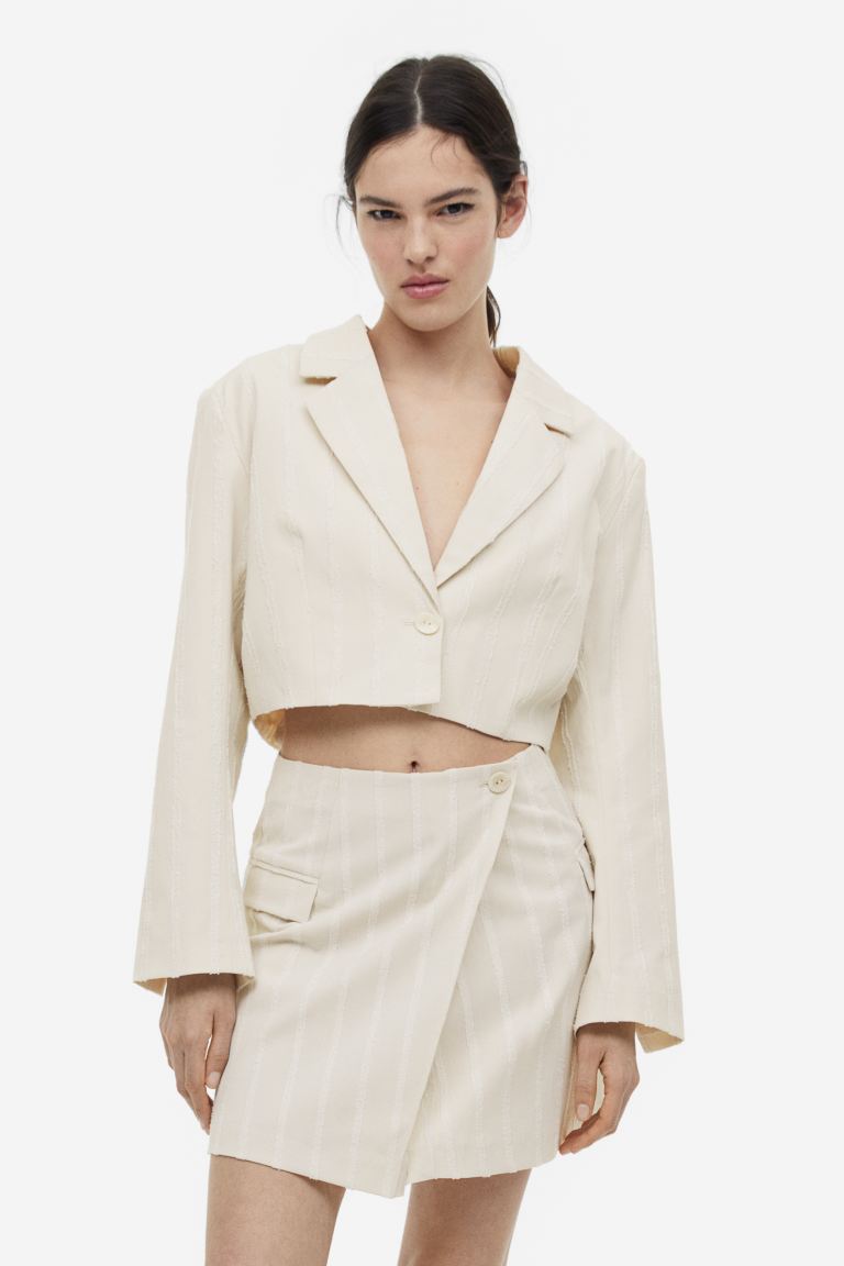 Короткая куртка из структурированной ткани H&M короткая куртка из букле h