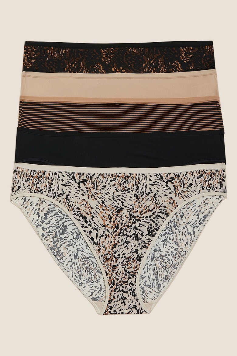

Бикини с низкой талией, 5 пар Marks & Spencer, черный