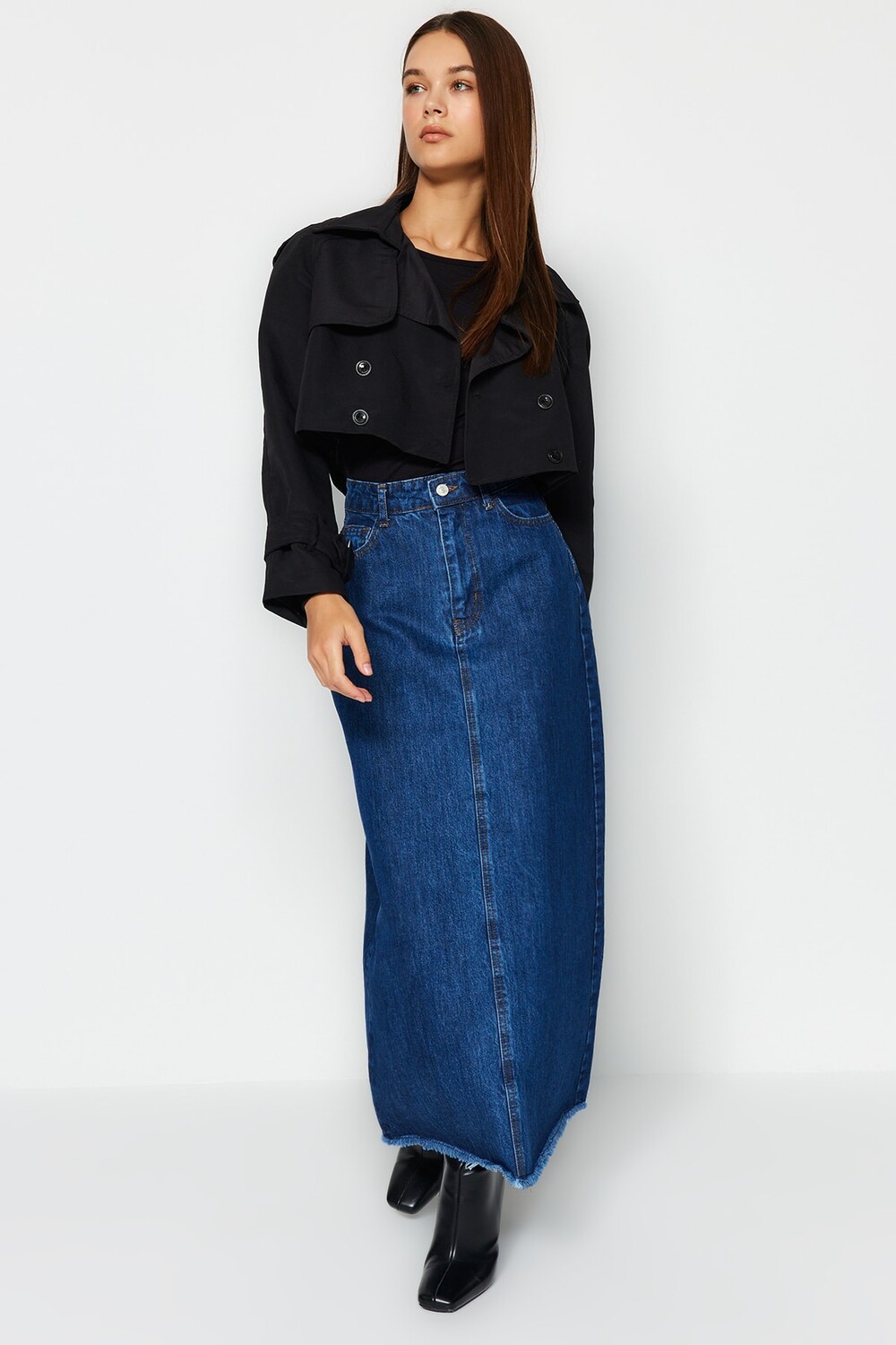 

Юбка - Синяя - Макси Trendyol Modest, синий