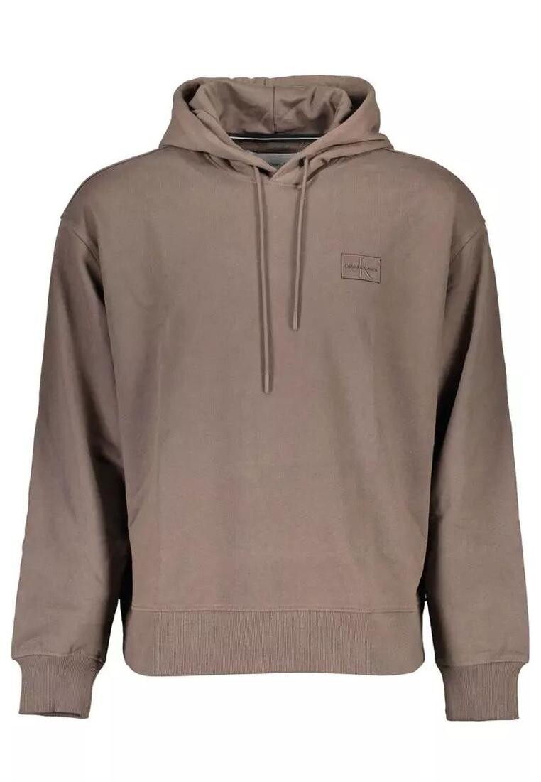 

Хлопковый свитер с капюшоном Calvin Klein, коричневый
