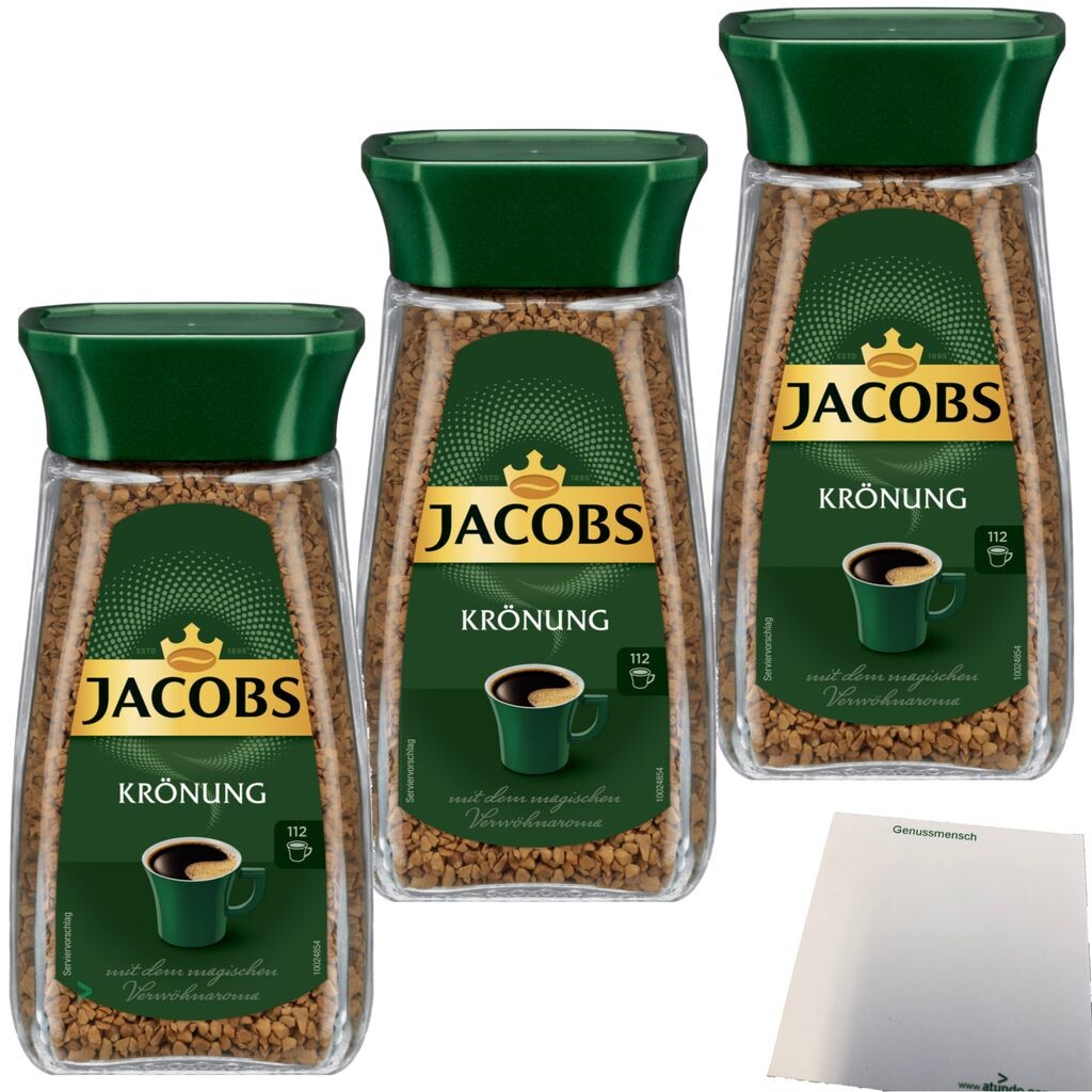 

Растворимый кофе Jacobs Krönung, растворимый кофе, упаковка 3 шт. (3 банки по 200 г) + блок usy