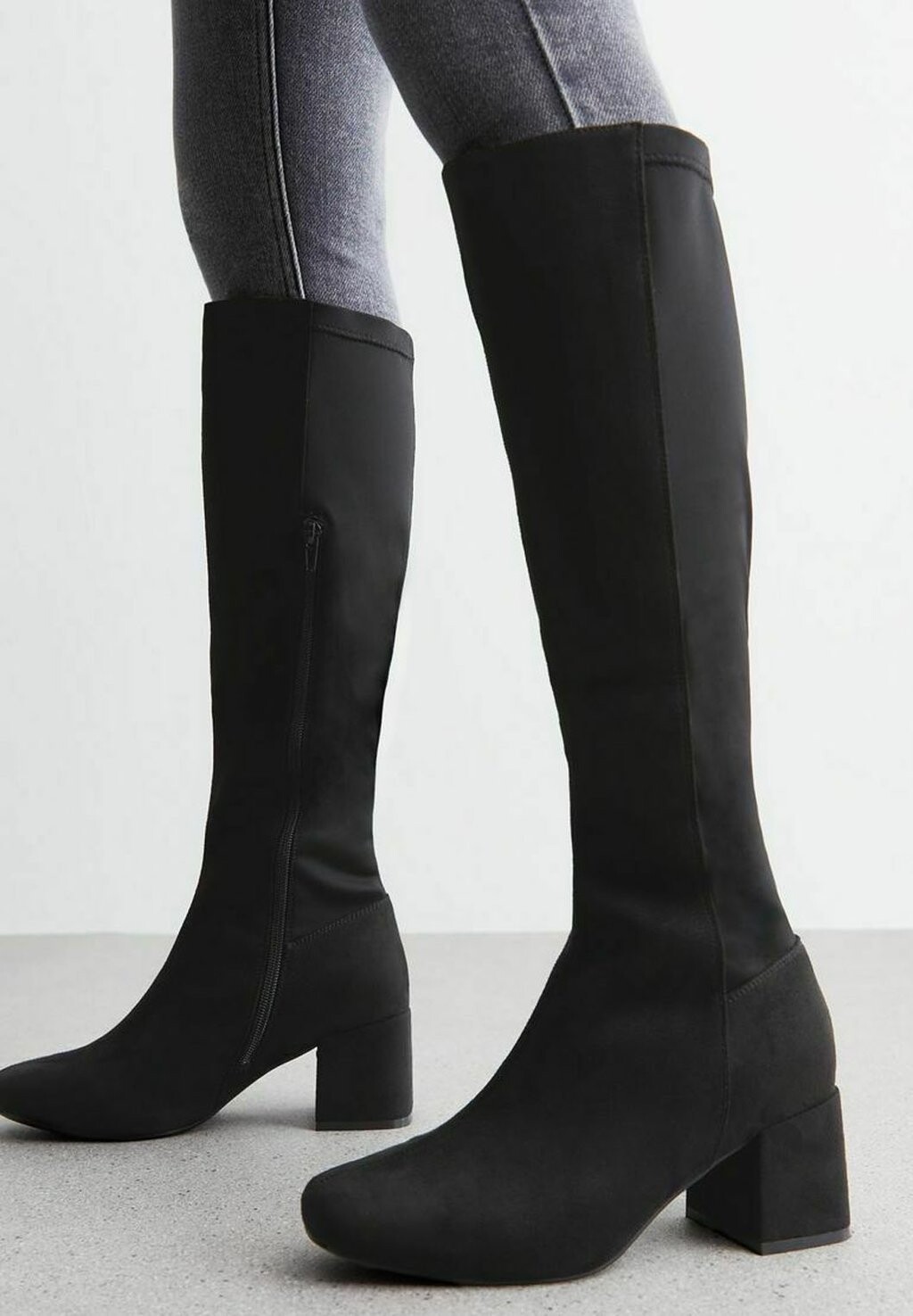 

Высокие сапоги Wide Fit Stretch New Look, черный